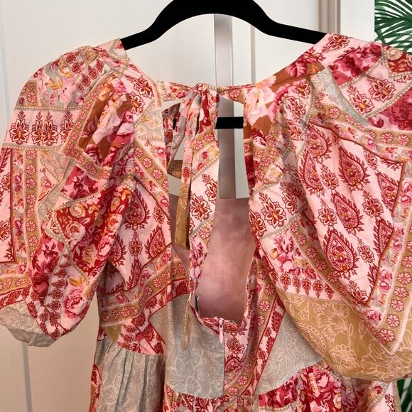 NEW Jacquie the Label Floral Patchwork Puff Sleeve Mini Dress Sz small - Picture 6 of 9